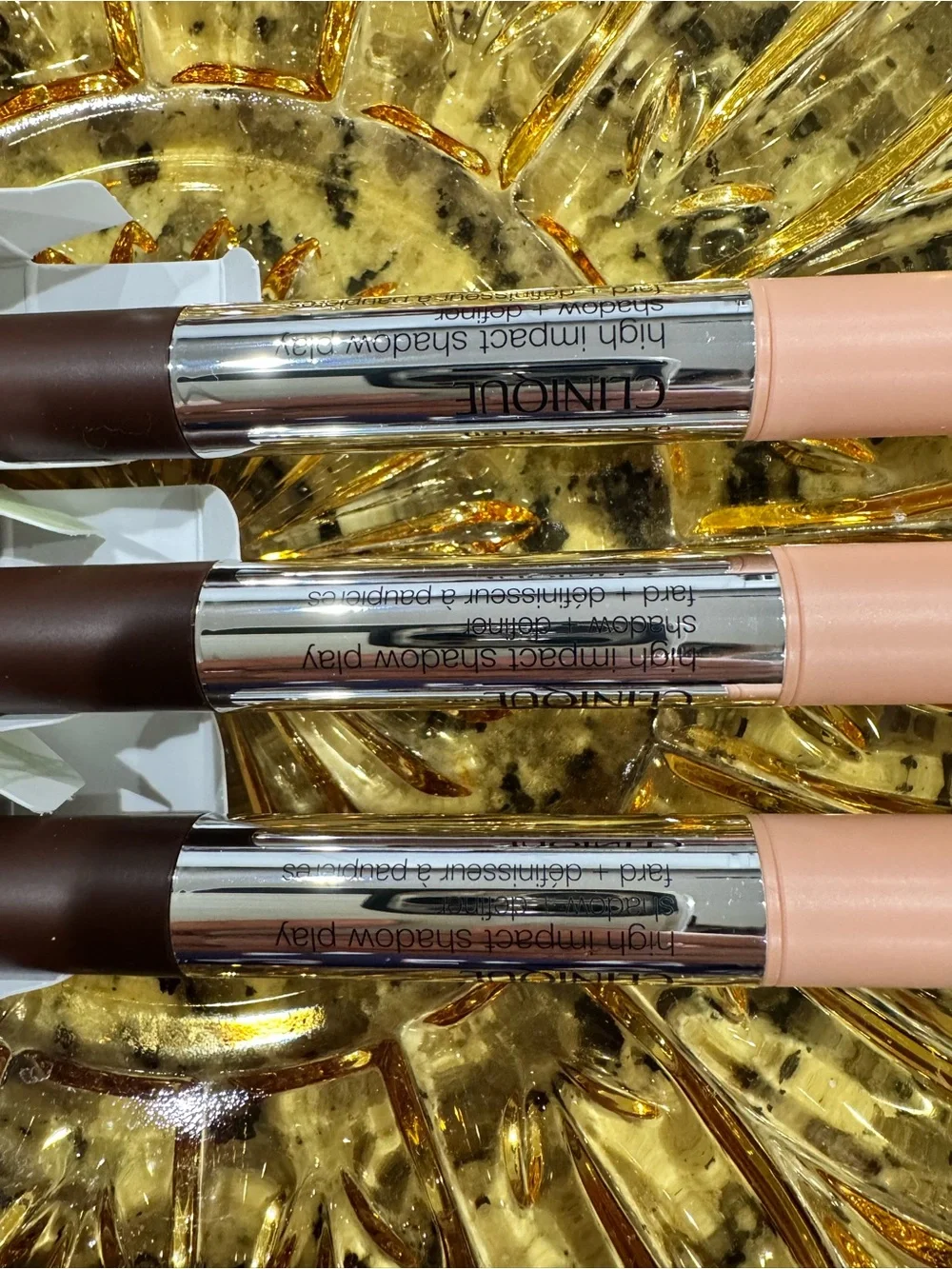 Clinique High Impact Shadow Play Eyeshadow 04 - Pink/Brown (Pack of 3) - New